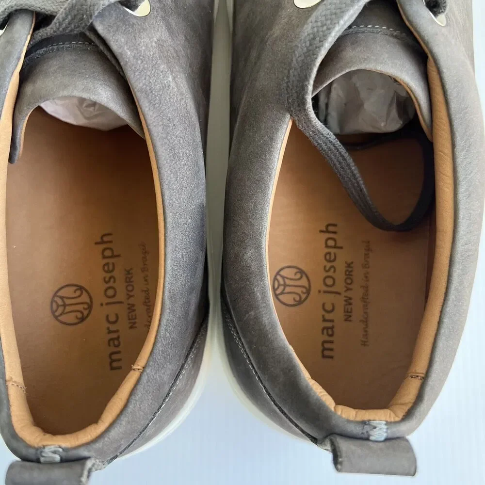 Marc Joseph Mens Union Sq Grey Washed Nappa Fashion Sneaker Size 13